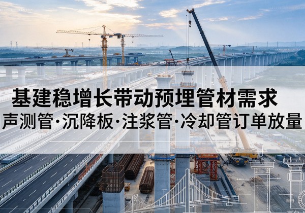 阳朔基建稳增长带动预埋监测管材需求，声测管、沉降板、注浆管订单持续放量